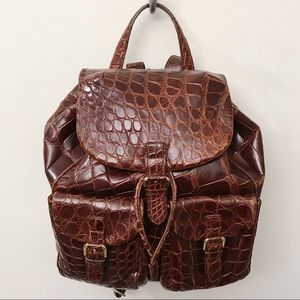 HELENE Crocodile Alligator Skin Backpack Italy